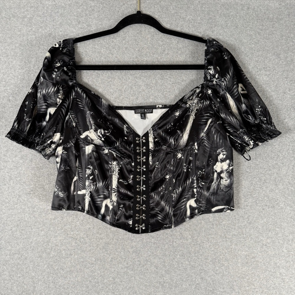 Current mood corset poster girl renaissance crop top womens XL